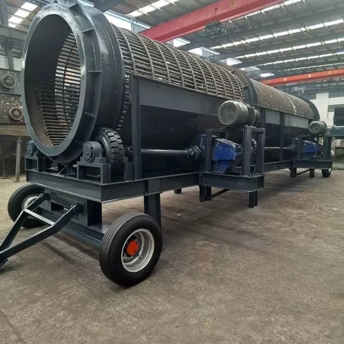 Customized vibrating sand screen by manufacturer, drum screen, large mobile shaftless sand and gravel separator