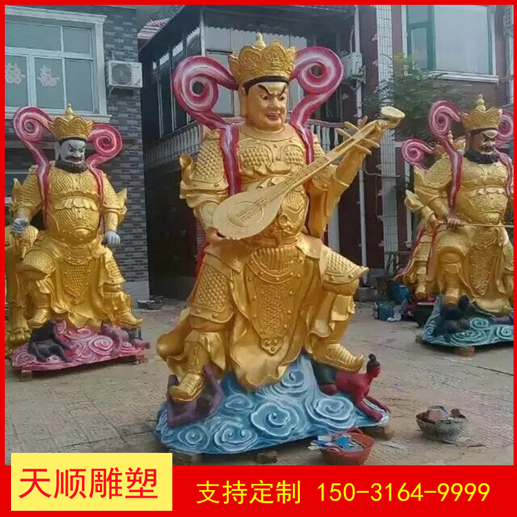 2m brass Four Heavenly Kings Buddha customized color painting for the production of four Vajra Dharmapala statues