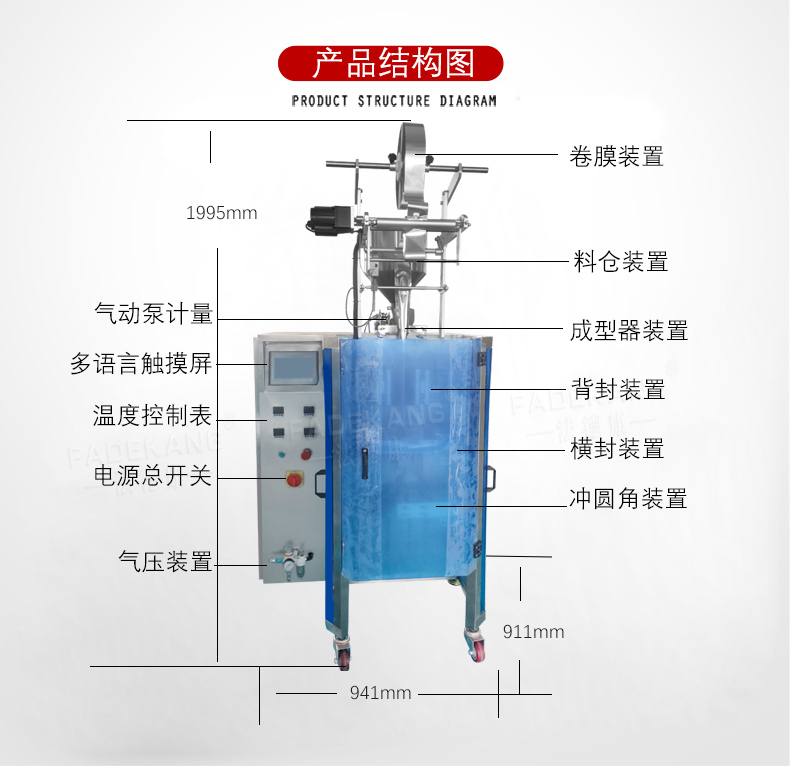 Bagged honey strip packaging machine, round corner bag, juice strip packaging equipment, portable liquid filling machine, vertical filling machine