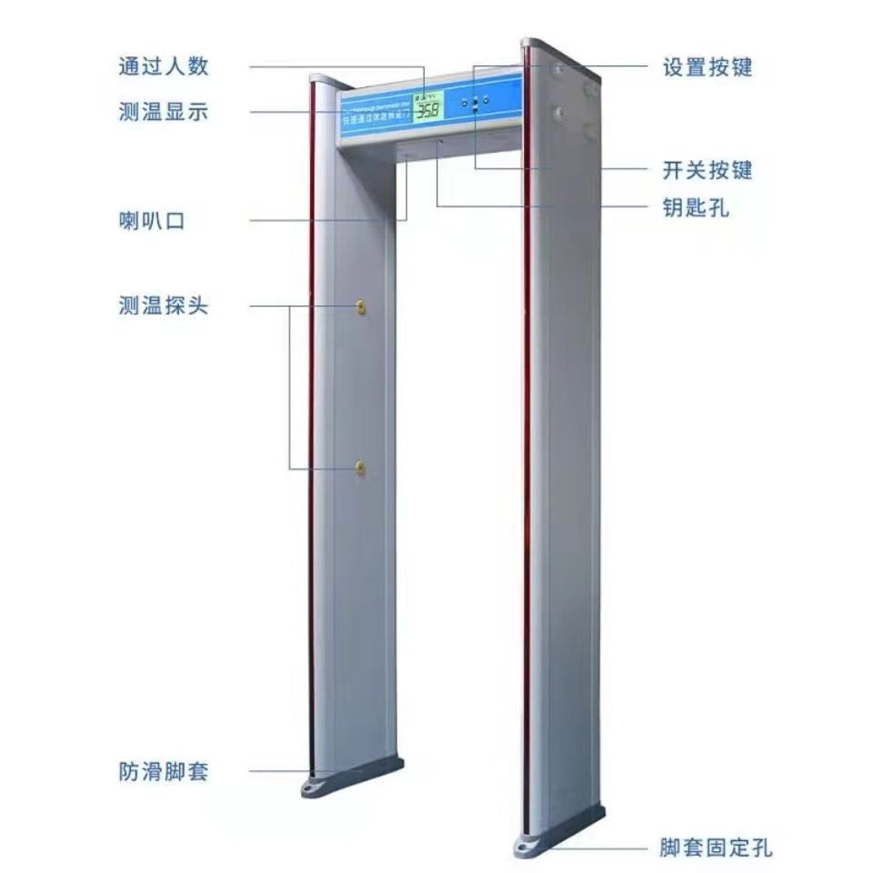 Lirujia Exam Room Temperature Screening Metal Detection Door Dual Probe Thermometer Exam Mobile Phone Detection Door