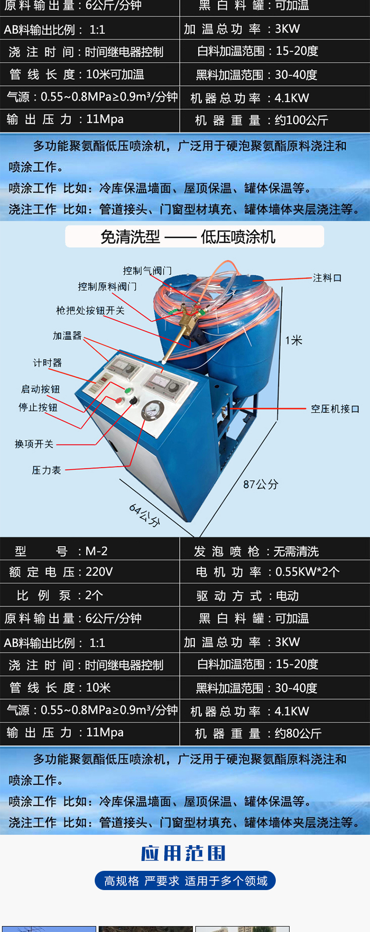 Low pressure wash free spraying machine, multifunctional inorganic fiber fast heating, complete specifications, Kexun