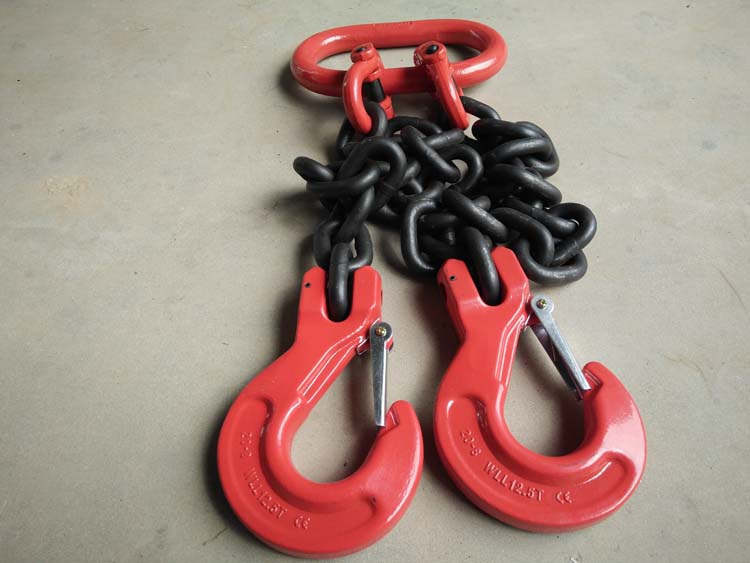 Chain sling manufacturer single leg/multi leg lifting manganese steel circular ring double hook four hook chain sling