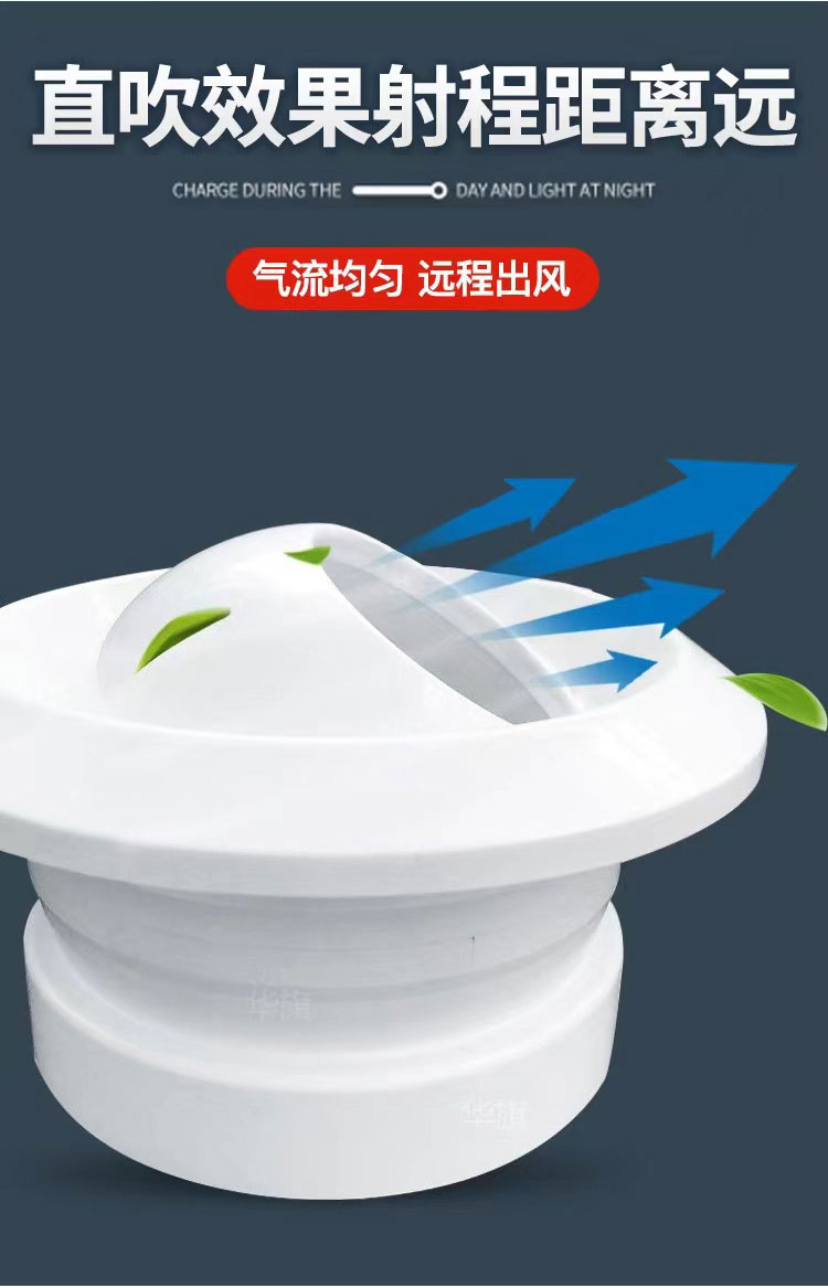 Adjustable aluminum alloy vent with valve, temperature controlled electric spherical nozzle