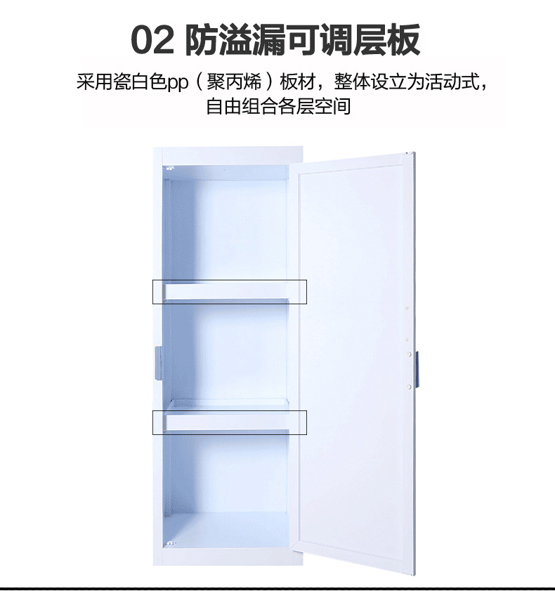 Easy to store PP cabinets, containers, drugs, corrosion-resistant reagent cabinets, laboratory chemical strong acid and alkali cabinets, office support customization