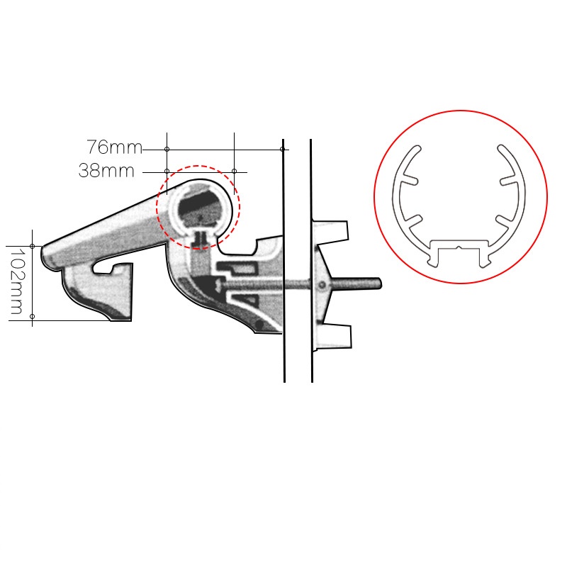 Hospital corridor railing PVC140 anti-collision railing circular railing JEW-1570 wall railing for elderly care homes