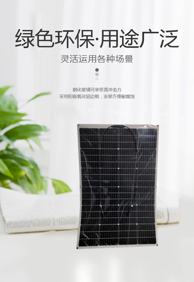 Renshan Solar Photovoltaic Panel 18v170w Single Crystal Flexible Panel with Stable Output Performance and Customizability