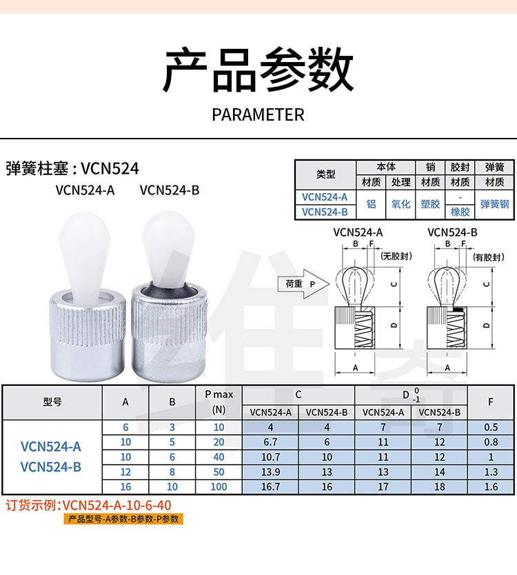 Wholesale of spring plunger VCN524 manufacturer