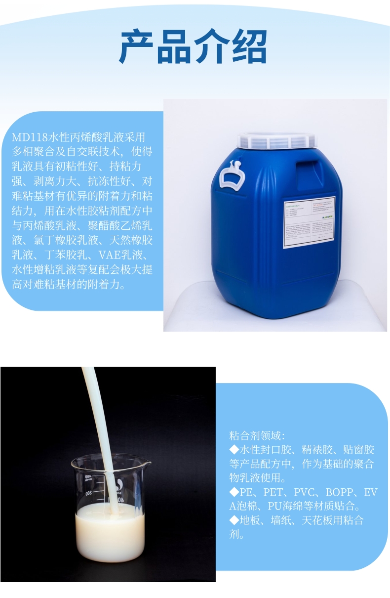 MD118 water-based tackifying lotion environmental protection lotion fabric adhesive new material for automobile decoration sea