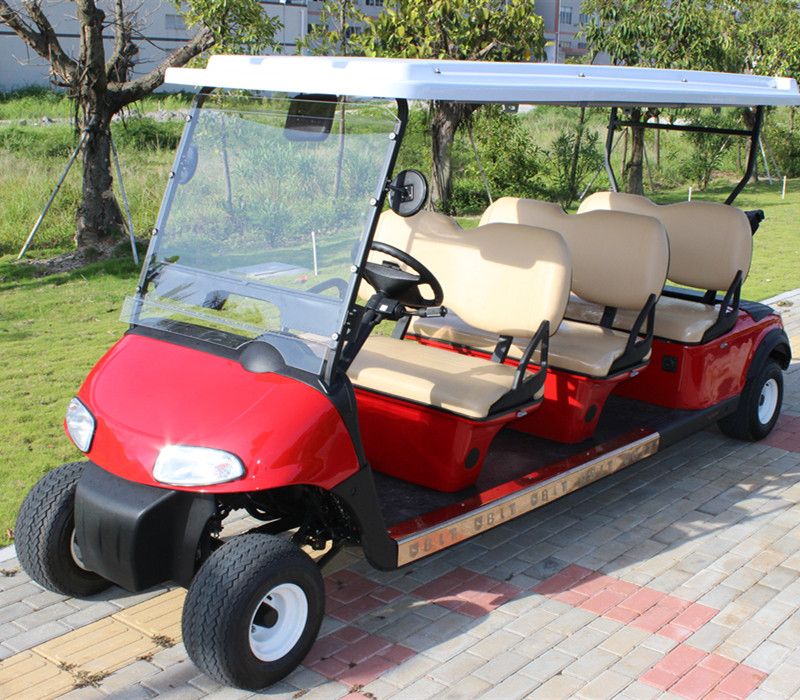 Donglang four wheel and four seat electric golf cart has low operating cost and unique appearance