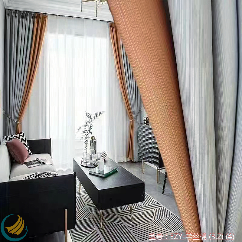 Yi Chuang Curtain Textile Dubai Cotton Tooth Sticker Qian Qian Qian Silk Cotton Black Silk Shading Keqiao Project Home Decoration Curtain Fabric Art