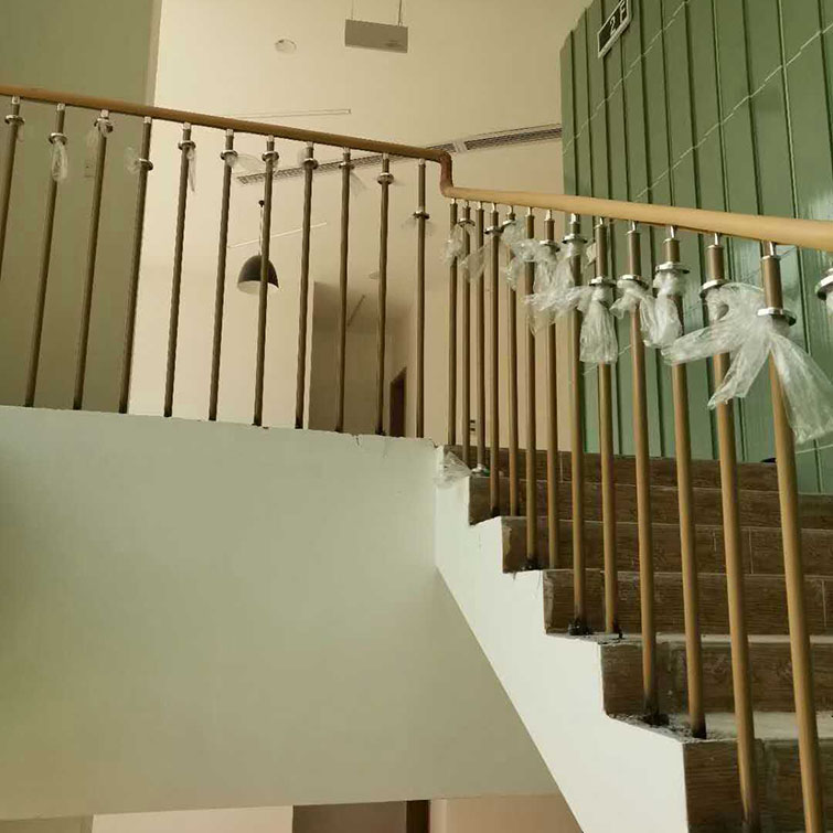 Hospital school staircase resin handrail balcony carbon steel column anti climbing guardrail