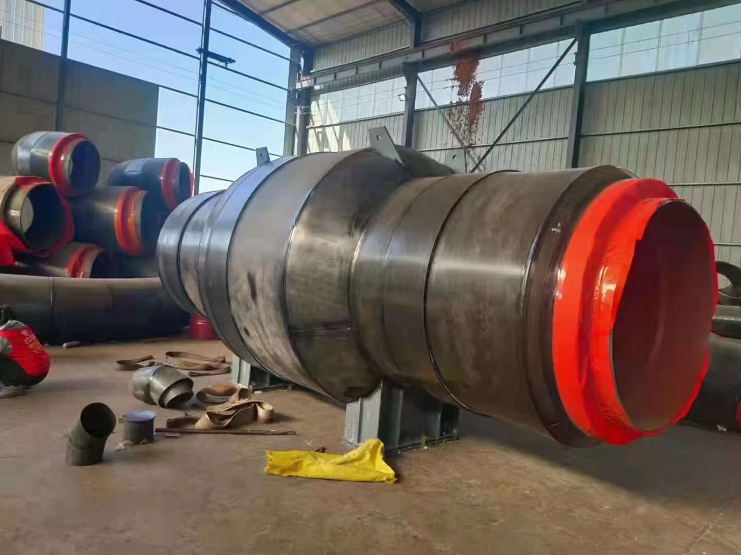 Prefabricated directly buried insulation pipe, polyurethane large diameter spiral pipe, steel sleeve steel steam pipeline