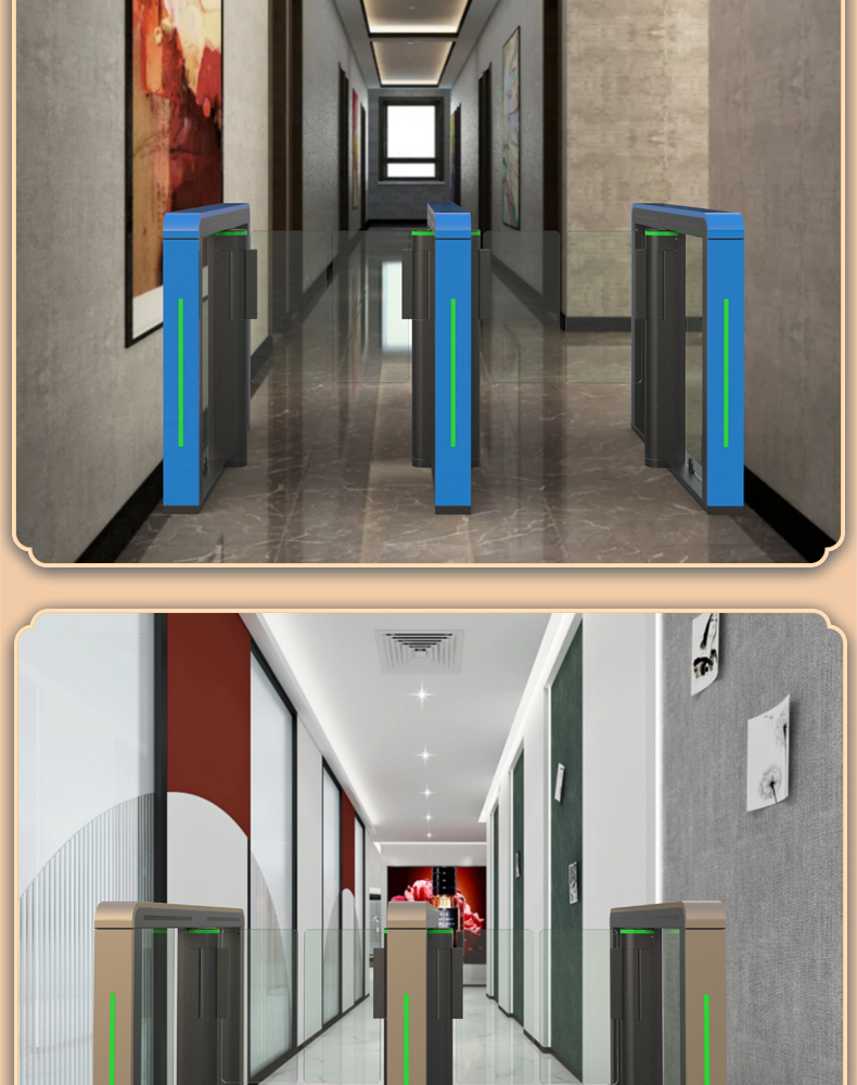 The size of the smart quick pass door swipe card facial recognition channel gate supports customization