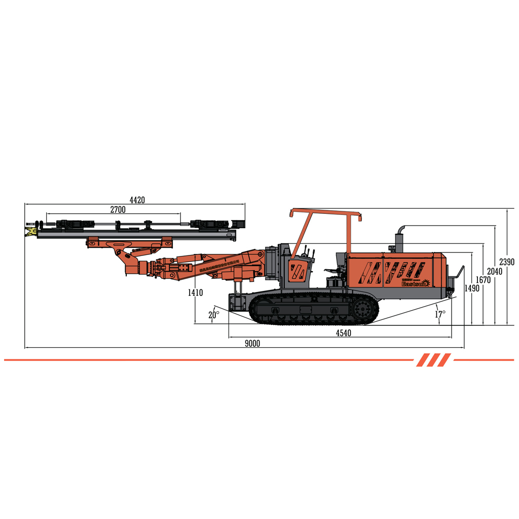 Difeng Tunnel Excavation Rock Drilling Trolley Horizontal Drill Arm Dual Power Crawler Walking DF12A-1BCD