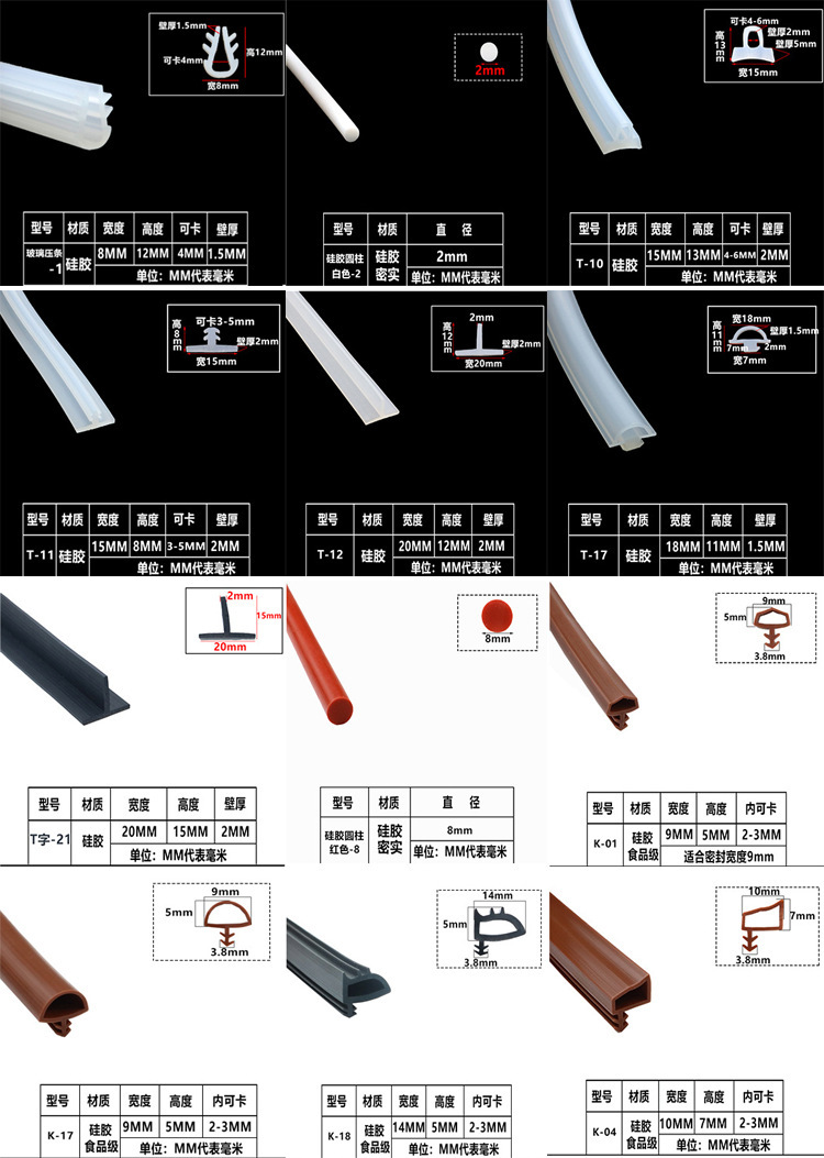 High temperature resistant silicone sealing strip Silicone rubber strip Sponge foam strip EPDM sealant strip