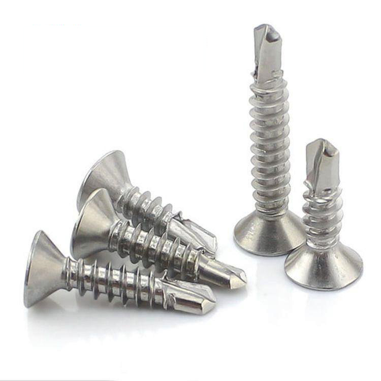 410 stainless steel cross countersunk head drilling tail self tapping self drilling screw, color steel tile self tapping wood screw