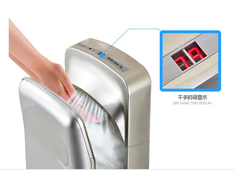 Double sided jet hand dryer wall hanging intelligent hand dryer Public toilet cold and hot air hand dryer GMP purification