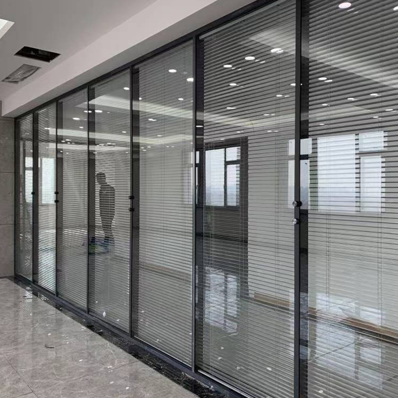 Office glass partition, aluminum alloy office door, sound insulation wall, double layer tempered glass high partition wall