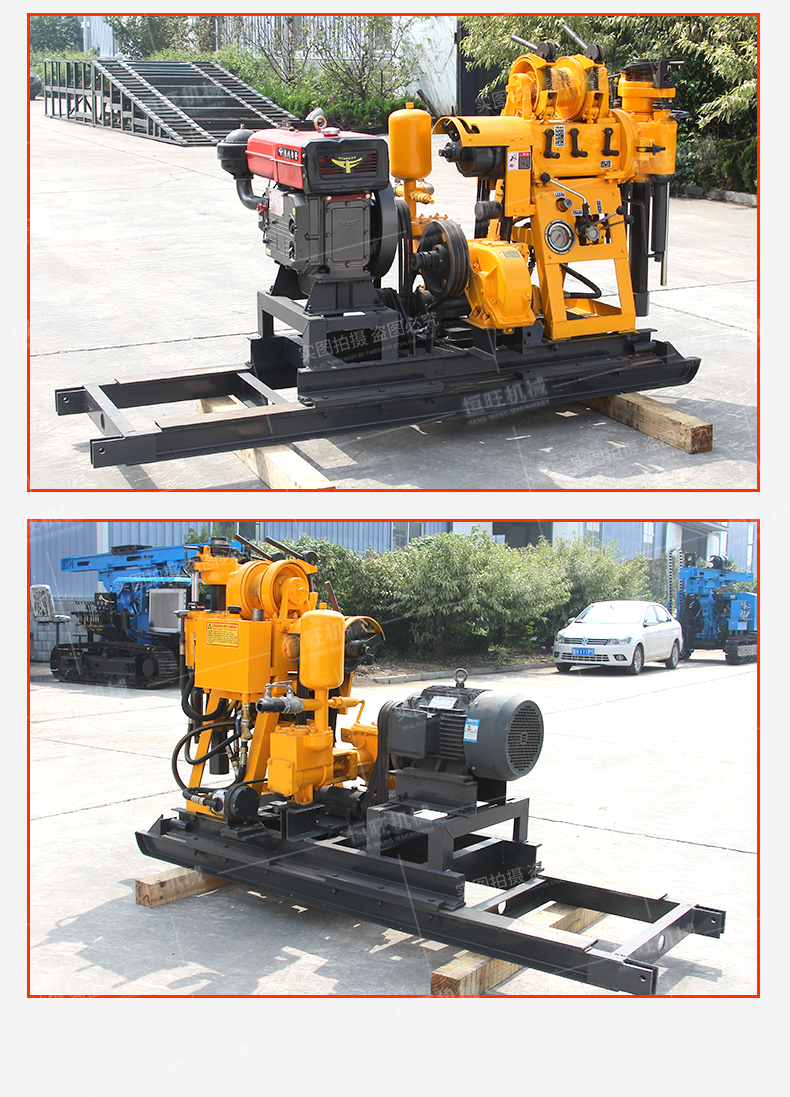 HW-160YY hydraulic water well drilling rig floor mounted drilling water circulation exploration equipment