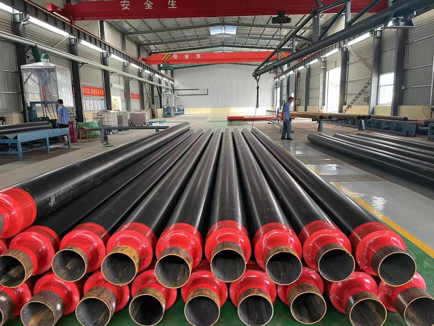 Prefabricated directly buried insulation pipe, polyurethane large diameter spiral pipe, steel sleeve steel steam pipeline