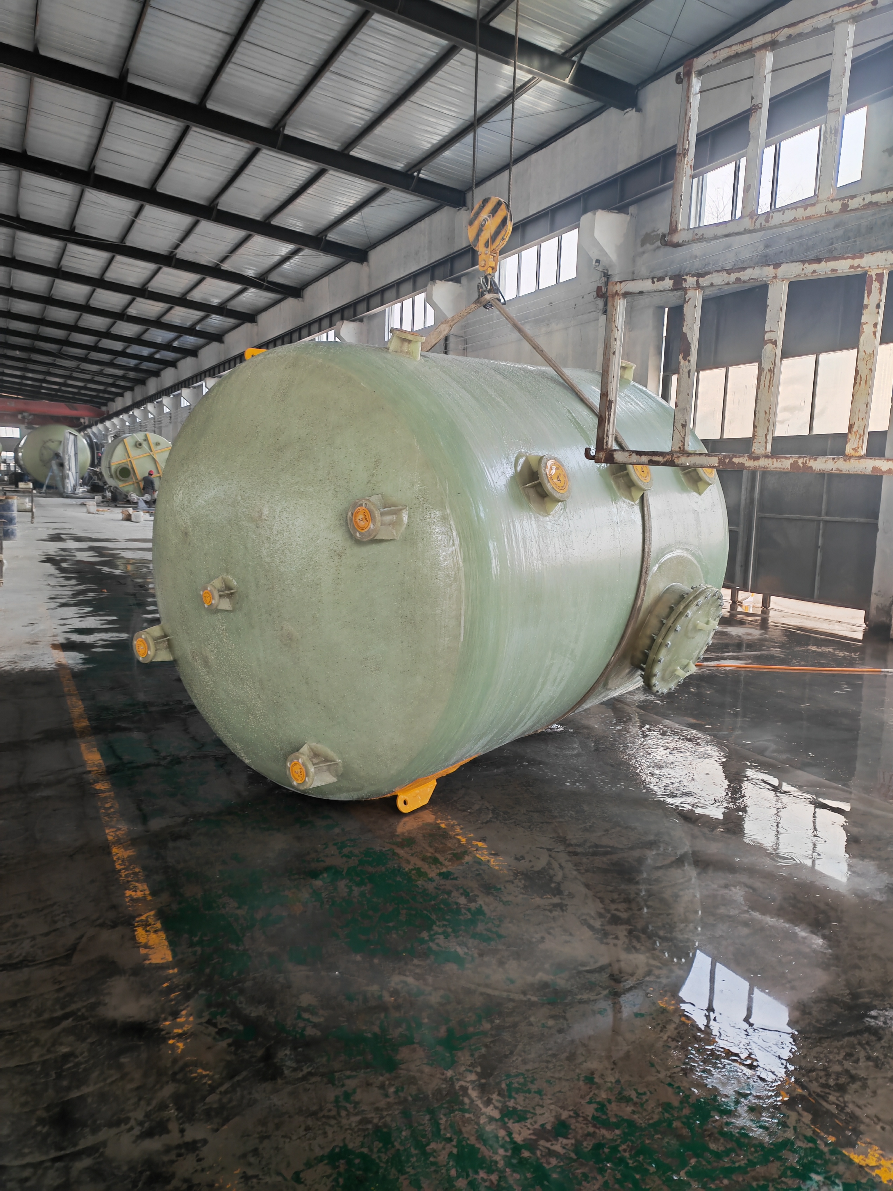 Fiberglass ultra-pure water nitrogen sealed water tank, high-pressure backwash tank, alkali metering tank, cantilever beam, integrated winding and forming