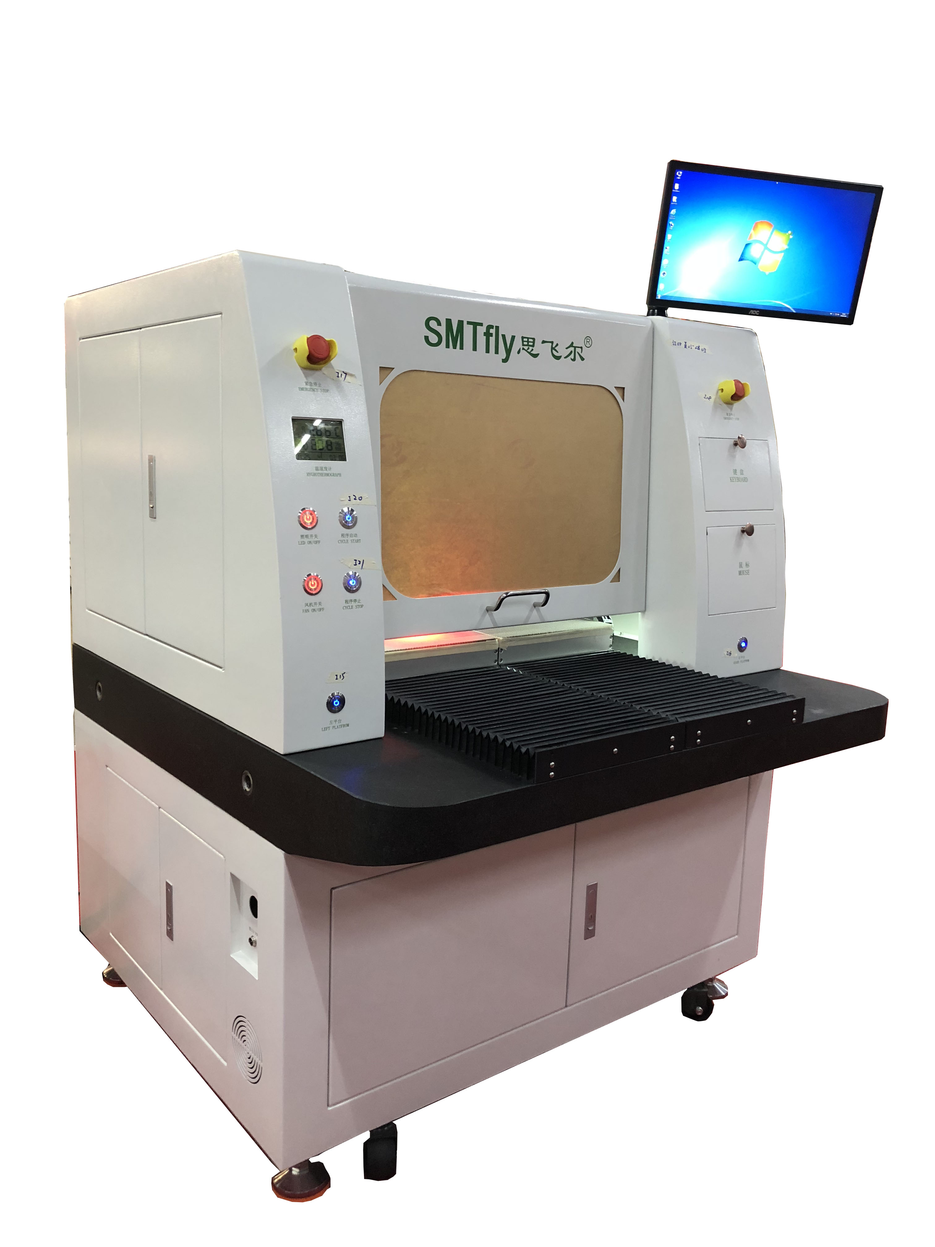 Offline laser circuit board splitting machine with stress free dual platform operation saves time