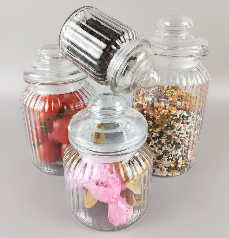 Kitchen glass sealed jar Food seasoning and miscellaneous grain storage jar Honey jar Transparent tea jar Jam jar Storage jar