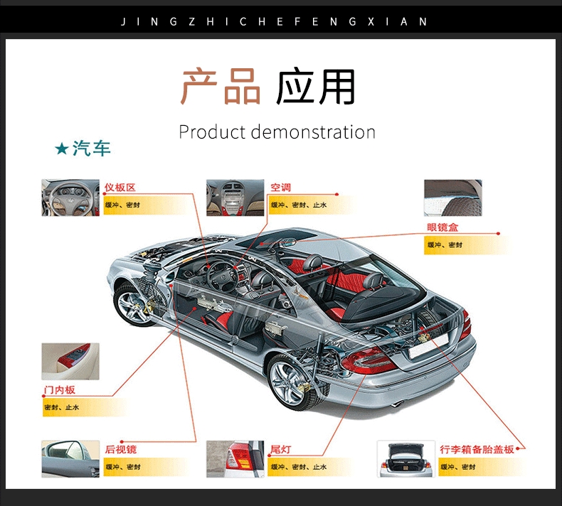 Sealing, anti-skid, self-adhesive EPDM foam, EPDM rubber foam, black rubber backing, die-cutting and forming process