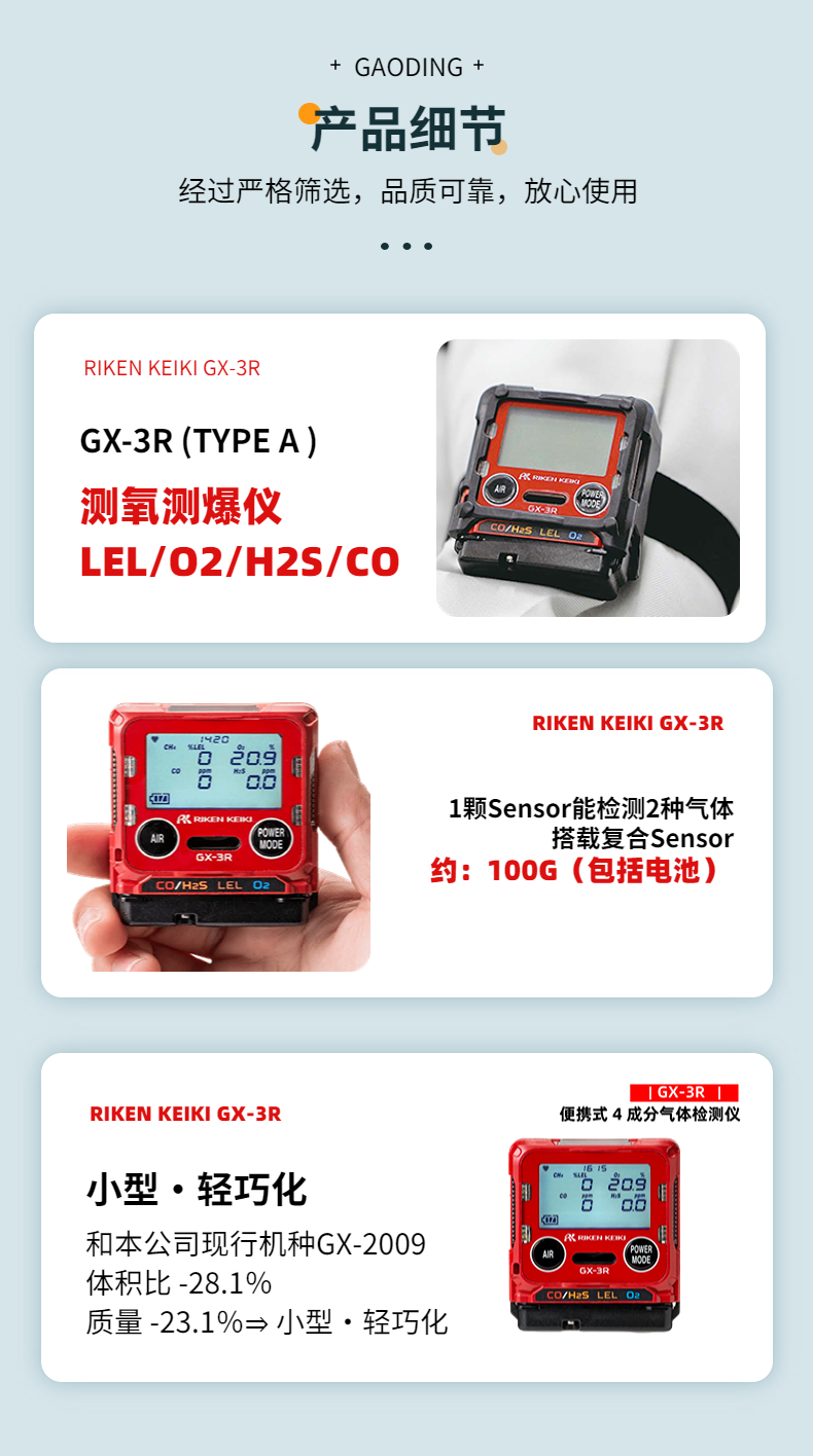 Pocket composite gas detector GX-3R for personal use by Nippon Institute of Science and Technology