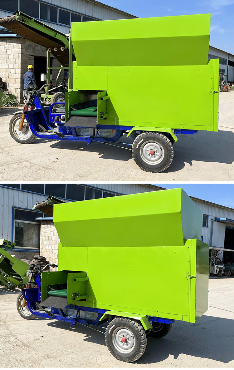 Automatic feeding machine for cattle farms, silage and grass throwing machine, feeding 2 square meters of cattle, and then discharging electric feeding cart