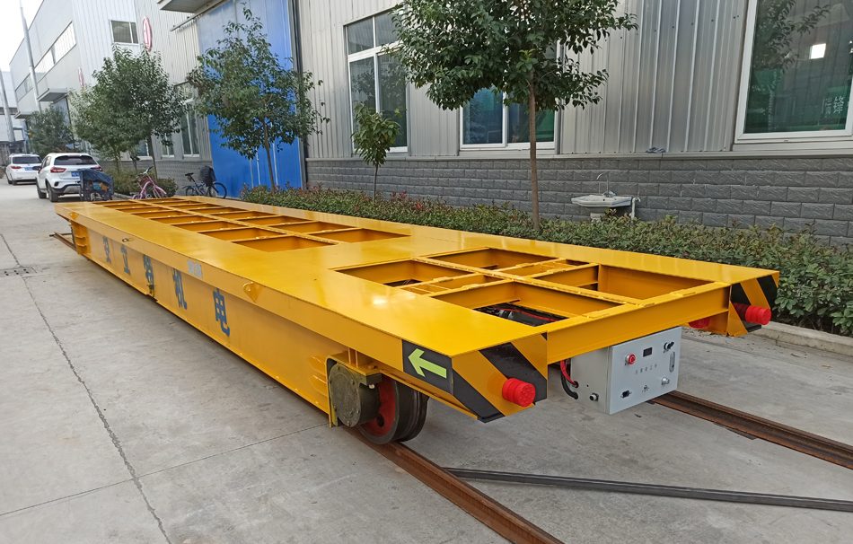 40T industrial heavy-duty battery track level car workshop flat transport electric vehicle trolley