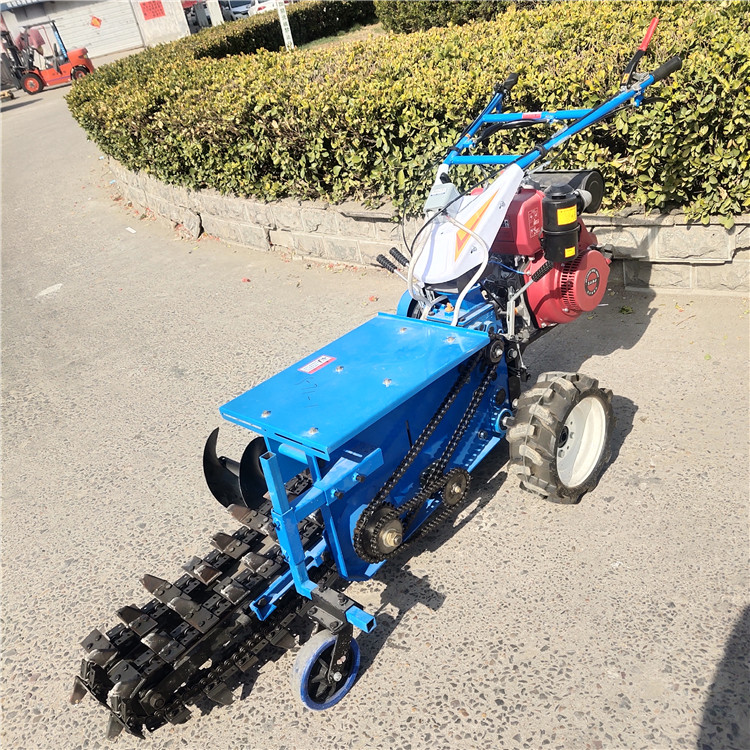 Double chain orchard trenching machine Chengyu small handheld trenching machine 90 deep buried line trenching machine