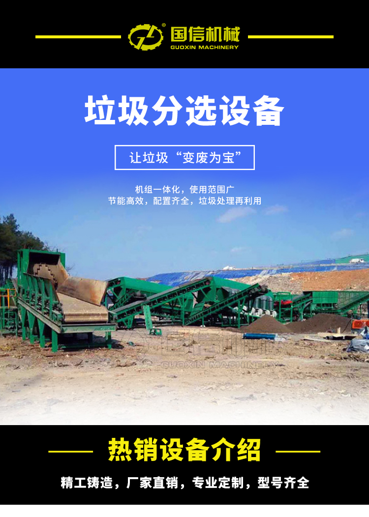 Urban domestic Waste sorting sorting and recycling equipment Obsolete garbage processor Landfill garbage sorting equipment production line