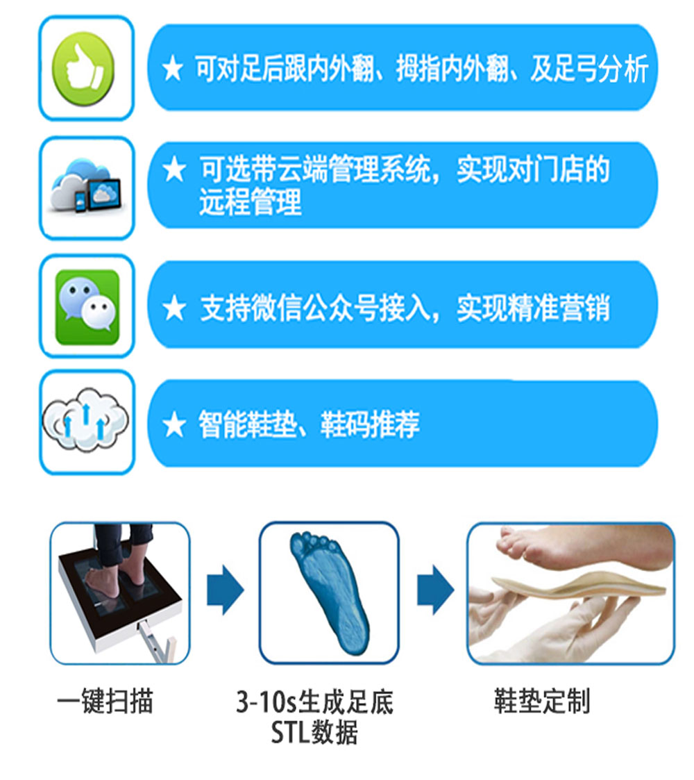 Double soles 3d scanner insole correction equipment Flat feet measuring instrument high arch detection deposit