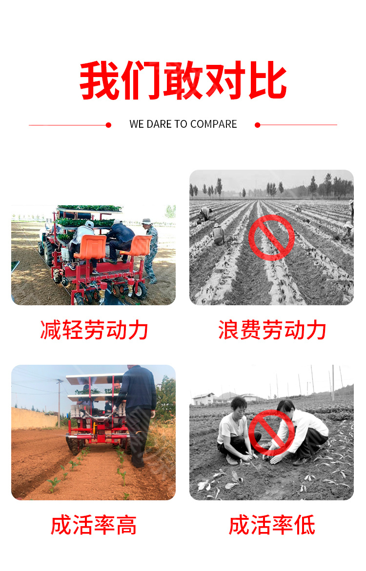 New self-propelled agricultural seedling transplanter, greenhouse seedling planter, tractor equipped transplanter