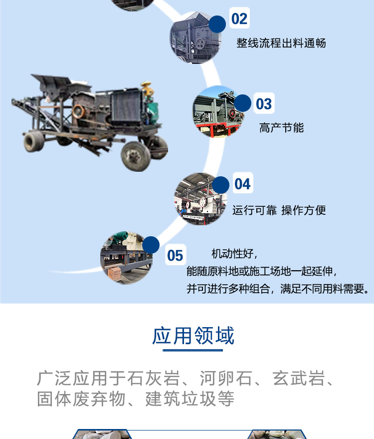 The mobile crushing and sand making integrated machine for solid waste from the climbing machinery is reliable and easy to operate