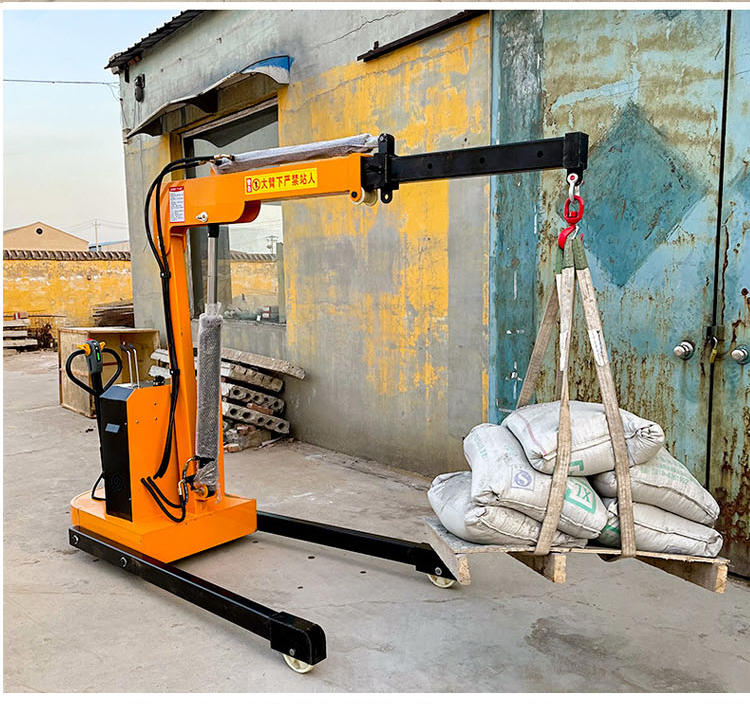 Electric hydraulic crane Simple traveling Cantilever rotating mobile transport Vehicle mounted small crane Lifting lift