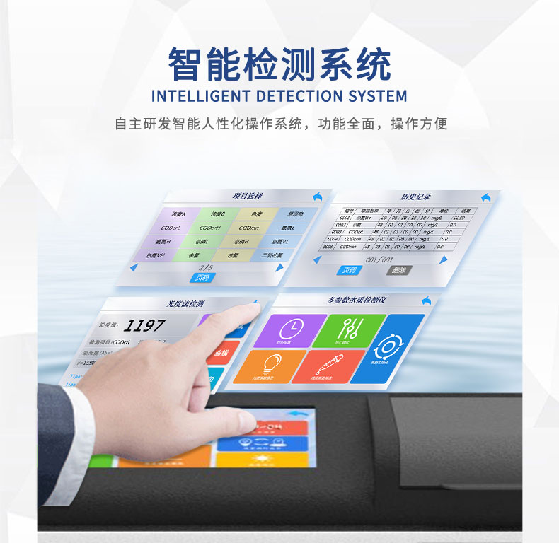 Multi parameter water quality tester, laboratory COD tester, ammonia nitrogen, total phosphorus nitrogen, turbidity, heavy metal detector