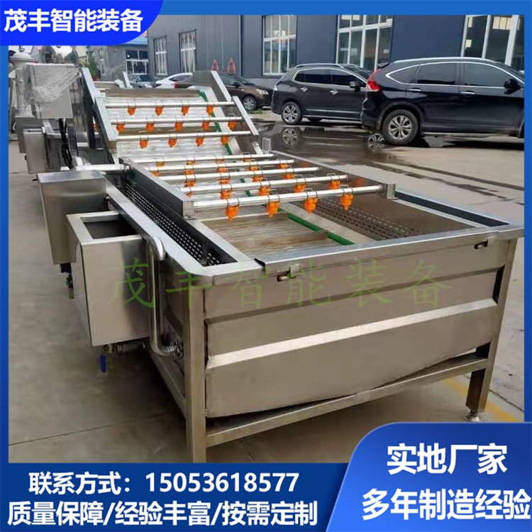 Fruit and vegetable bubble cleaning machine to remove agricultural residues, vegetable washing machine, prefabricated vegetable production and processing line, customizable