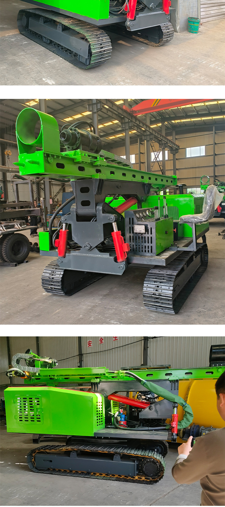 Photovoltaic pile driver, spiral ground nail, small tracked rock mine down-the-hole drilling rig, courtyard mountain foundation pile driver