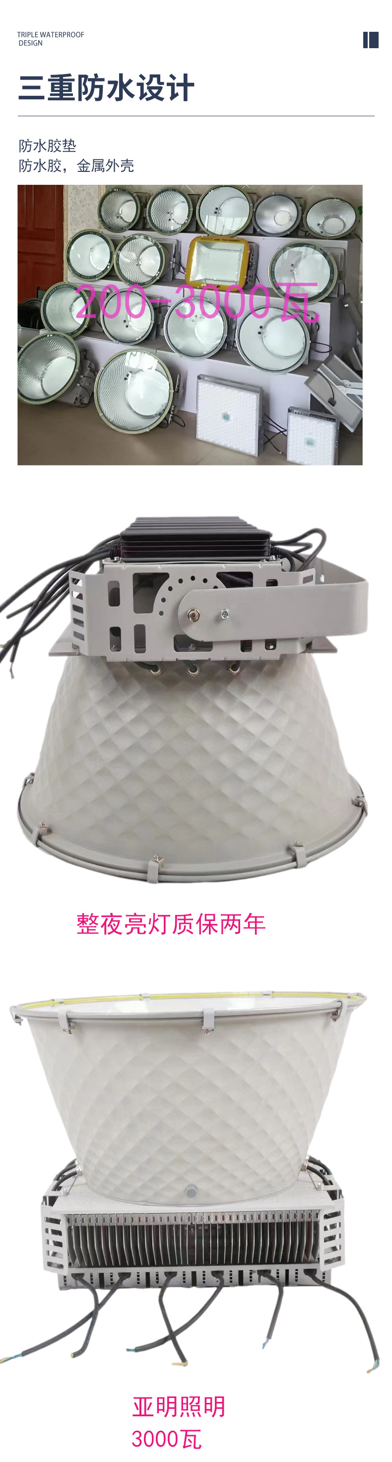 Jiuyi LED tower pendant lamp 1000W outdoor 500W project light square court lighting Searchlight floodlight