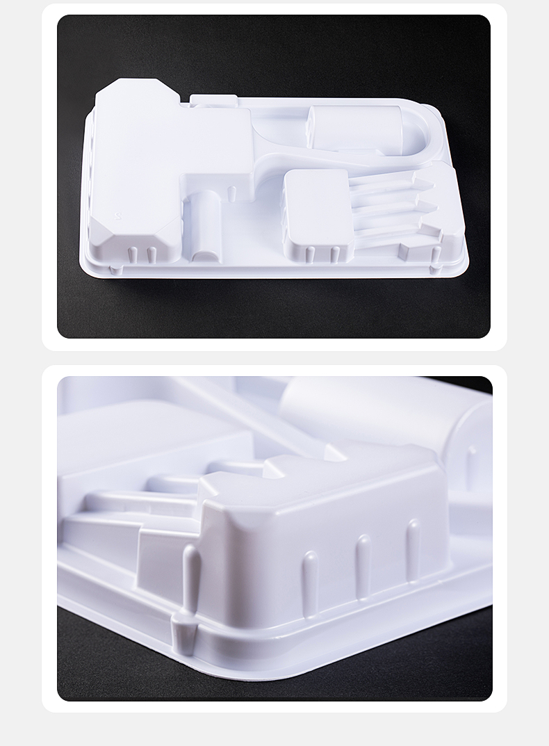 Customized tray for medical device packaging, blister tray, heat sealed PS plastic inner tray, sterilized blister shell