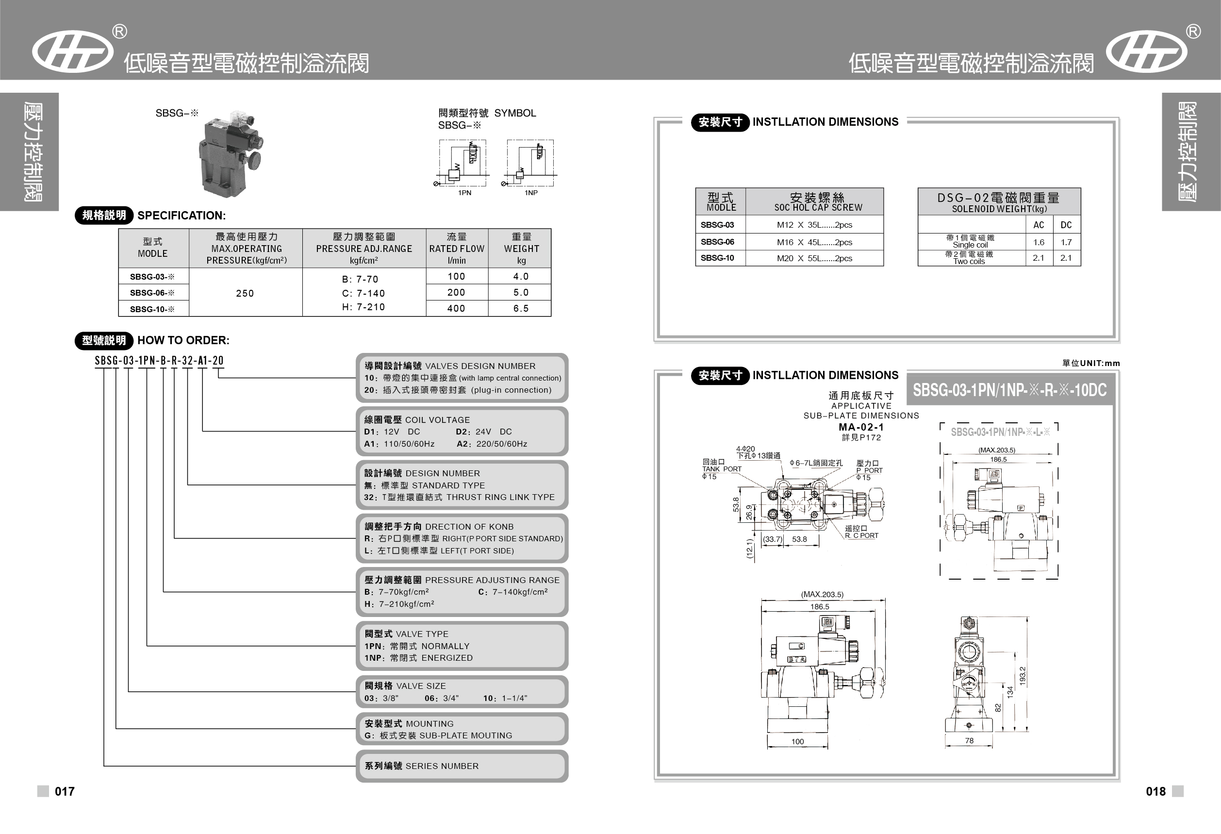 Low noise electromagnetic control SBSG-03 hydraulic solenoid valve pilot control electromagnetic overflow valve pilot valve separately equipped