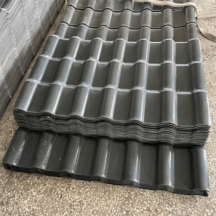 Synthetic resin tile roof thickened plastic insulation tile red wave plastic steel tile roof villa antique tile