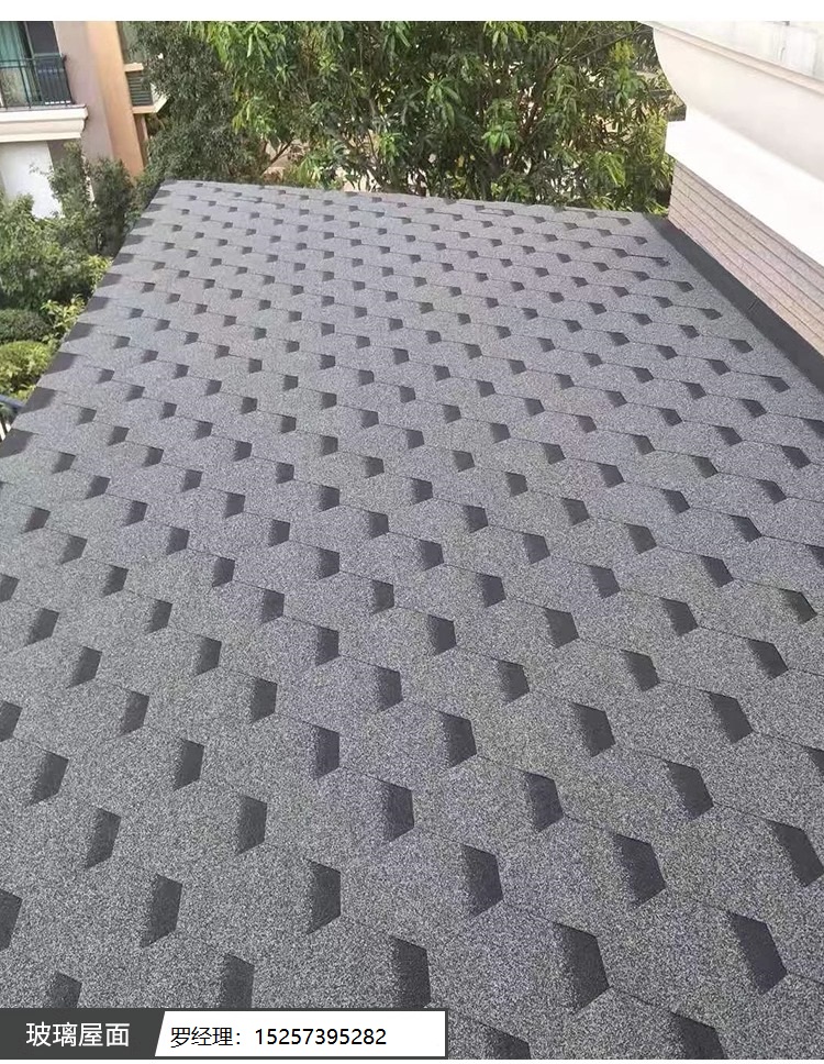 Asphalt tile roof self-adhesive insulation villa wooden house fiberglass tile glass roof Degao tile waterproof felt tile