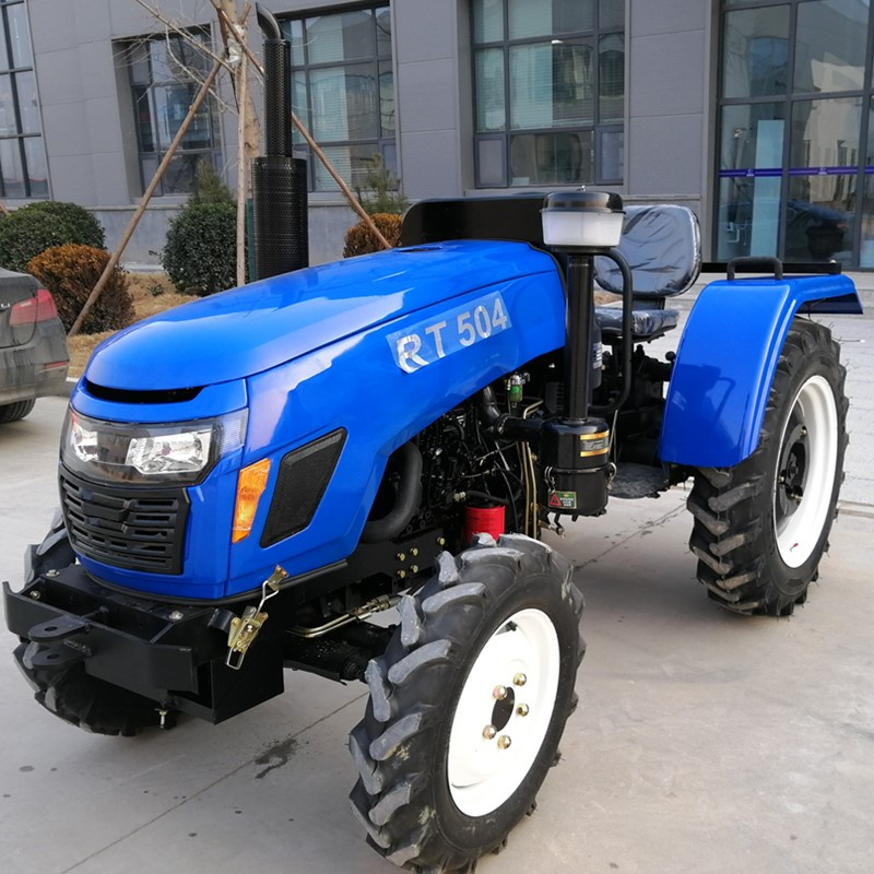 Medium size 40 50 horsepower agricultural four wheel tractor with strong pressure lift can be equipped with a sunshade