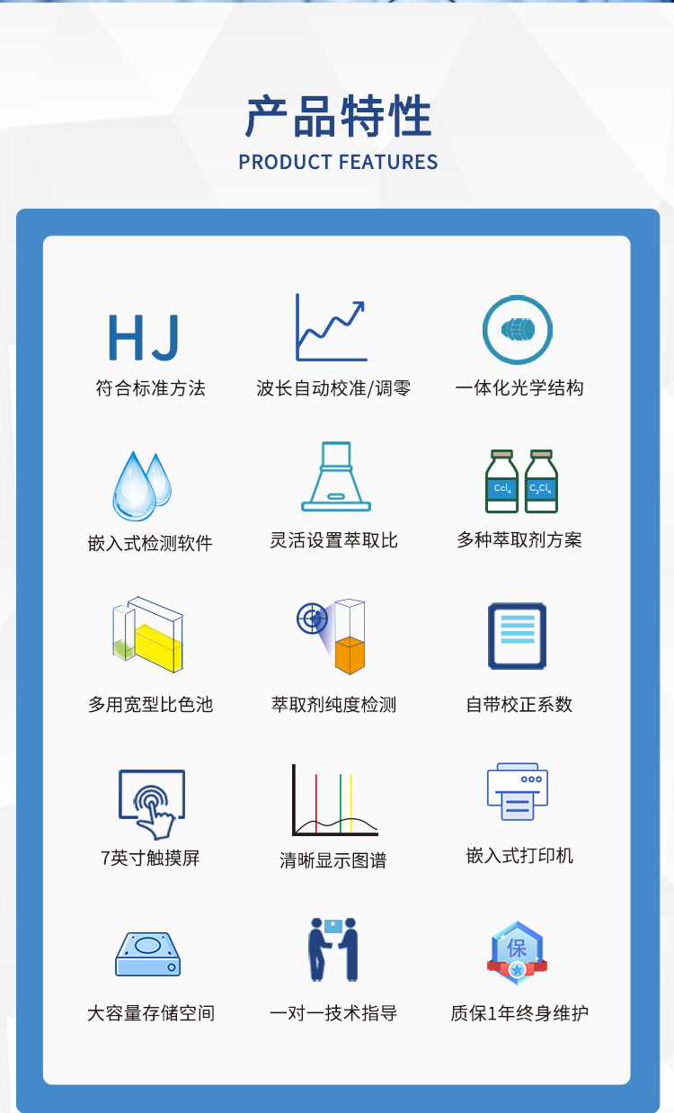 Domestic portable water quality detection analyzer for oil in water, intelligent infrared spectroscopy oil detector