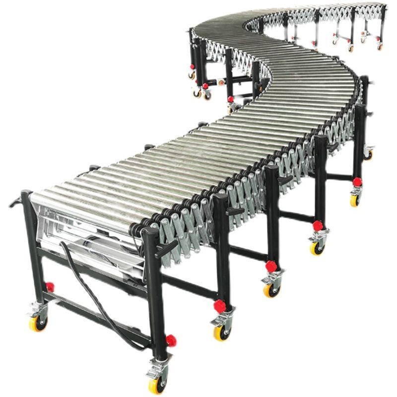 Telescopic conveyor belt, conveyor belt, power roller conveyor, loading and unloading equipment, small assembly line, conveyor belt