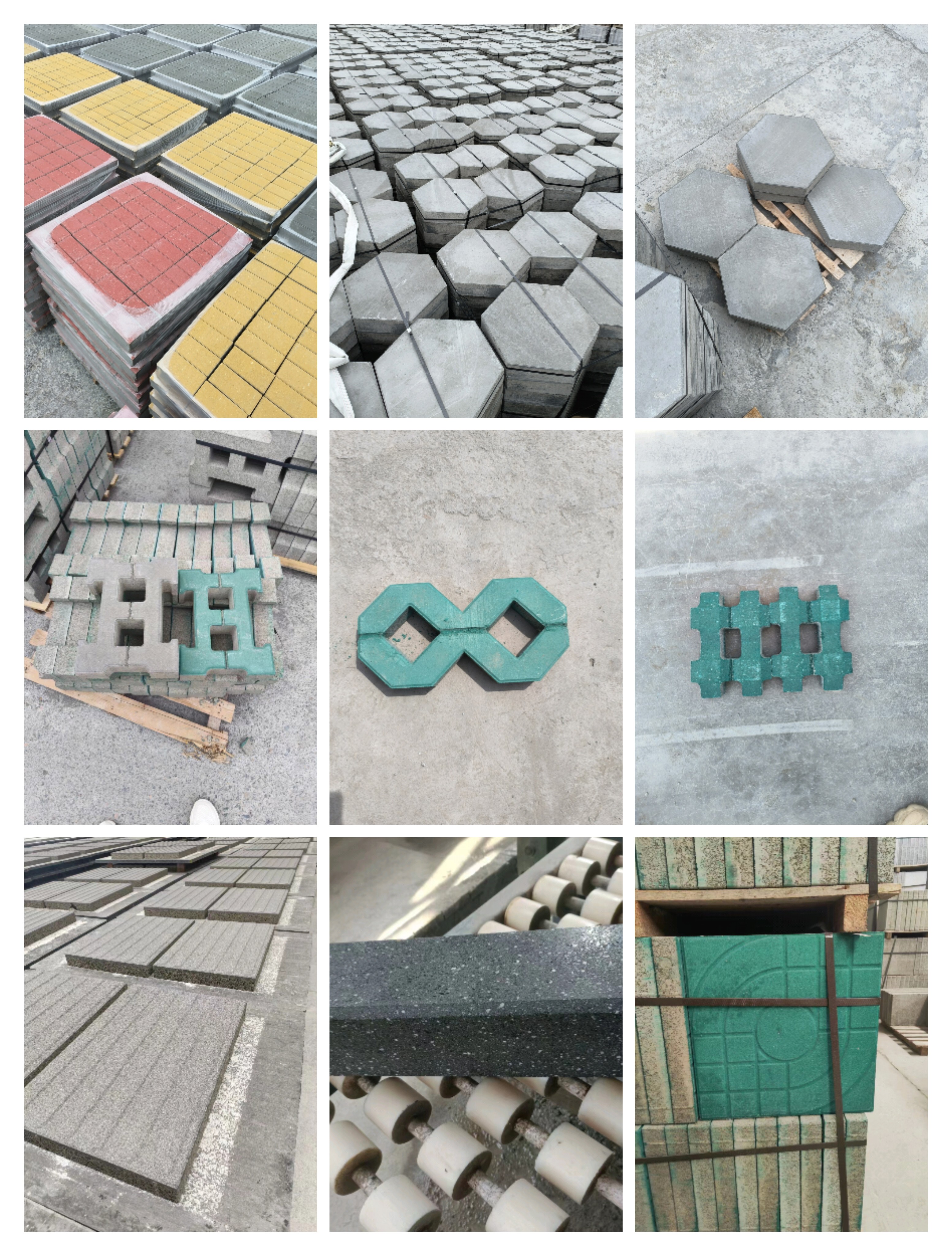 Hexagonal slope protection brick module brick well, splayed grass planting brick, tactile paving brick, tree enclosure, stone well cover