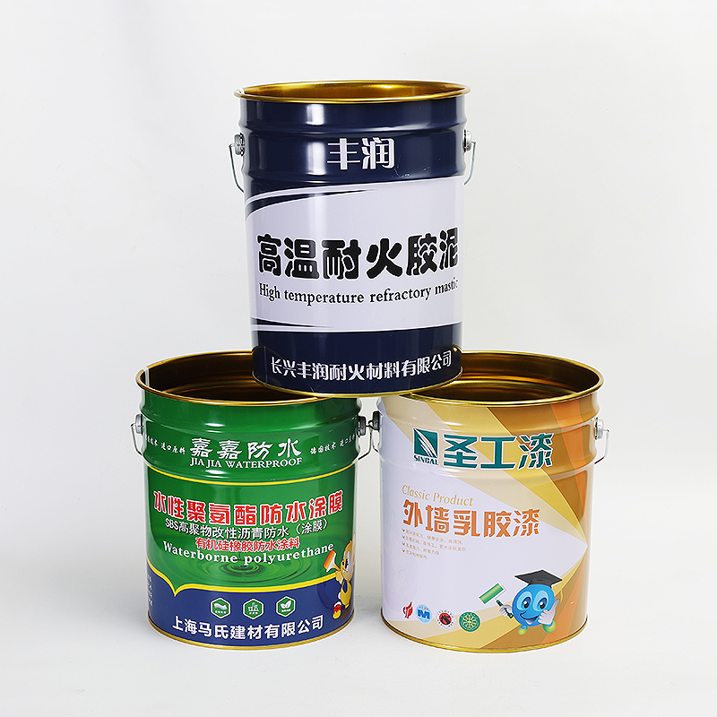 Tinning packaging bucket metal closed latex paint iron bucket Jinyang customized